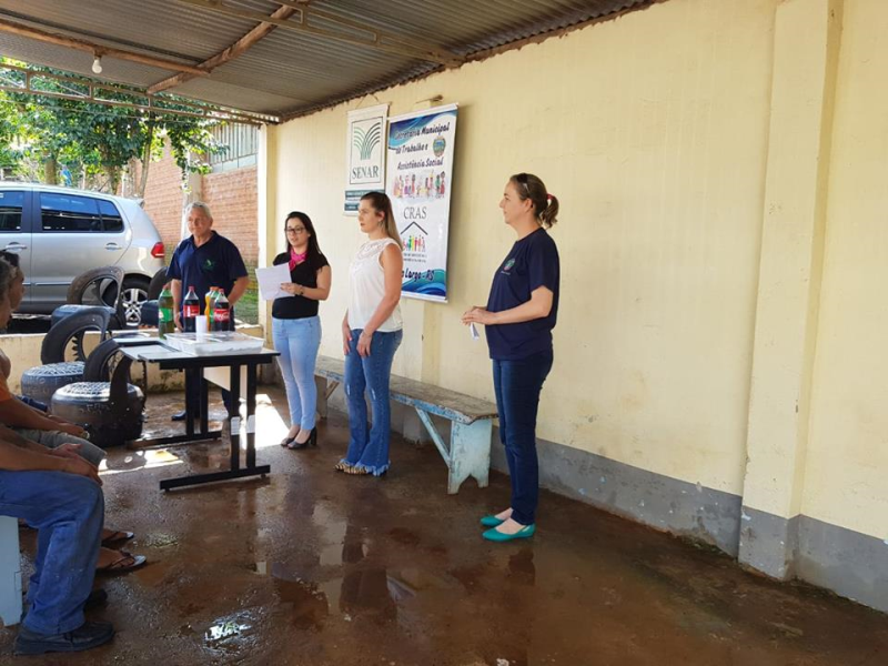 Secretaria Municipal do Trabalho e Assistência Social - CRAS - SUSEPE e SENAR - Ação Social com a ideia de trazer geração de renda e fortalecimento de vínculos para as famílias!!
