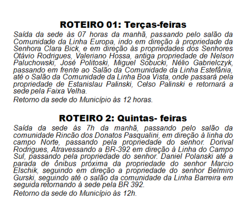 INÍCIO DO TRANSPORTE DE PASSAGEIROS DO INTERIOR PARA A SEDE DO MUNICÍPIO