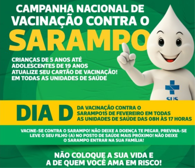 Campanha contra sarampo começa nesta segunda-feira