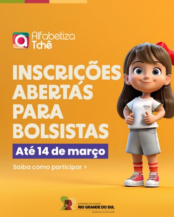 <p>ALFABETIZA TCH&Ecirc; - INSCRI&Ccedil;&Otilde;ES ABERTAS PARA BOLSISTAS</p>