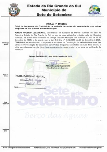 <p>Edital n&ordm; 01/2026 - Contribui&ccedil;&atilde;o de Melhoria</p>