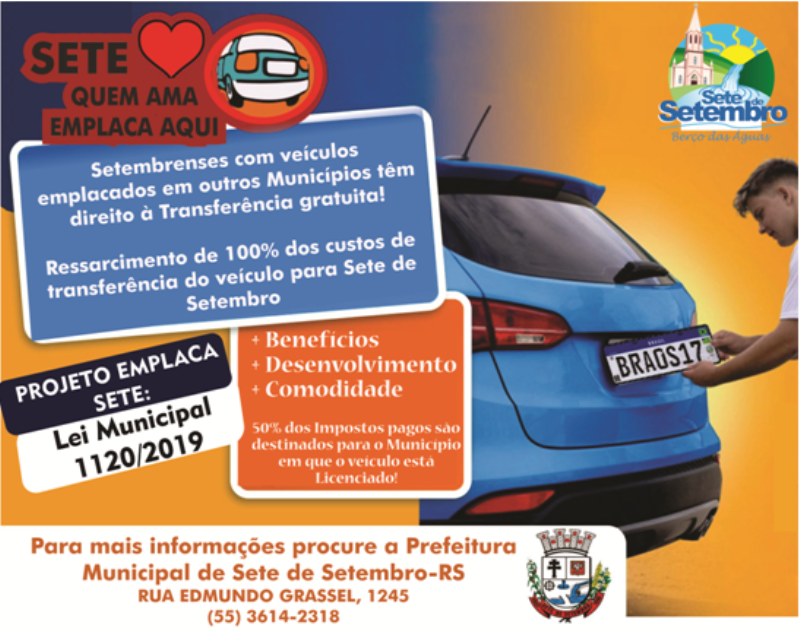 SETEMBRENSES COM VEÍCULOS EMPLACADOS EM OUTROS MUNICÍPIOS TÊM DIREITO À TRANSFERÊNCIA GRATUITA
