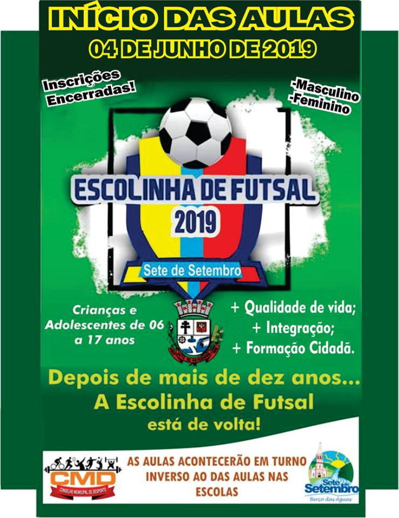 DEPOIS DE MAIS DE DEZ ANOS A ESCOLINHA DE FUTSAL ESTÁ DE VOLTA E AS AULAS INICIAM NESTE DIA 04 DE JUNHO