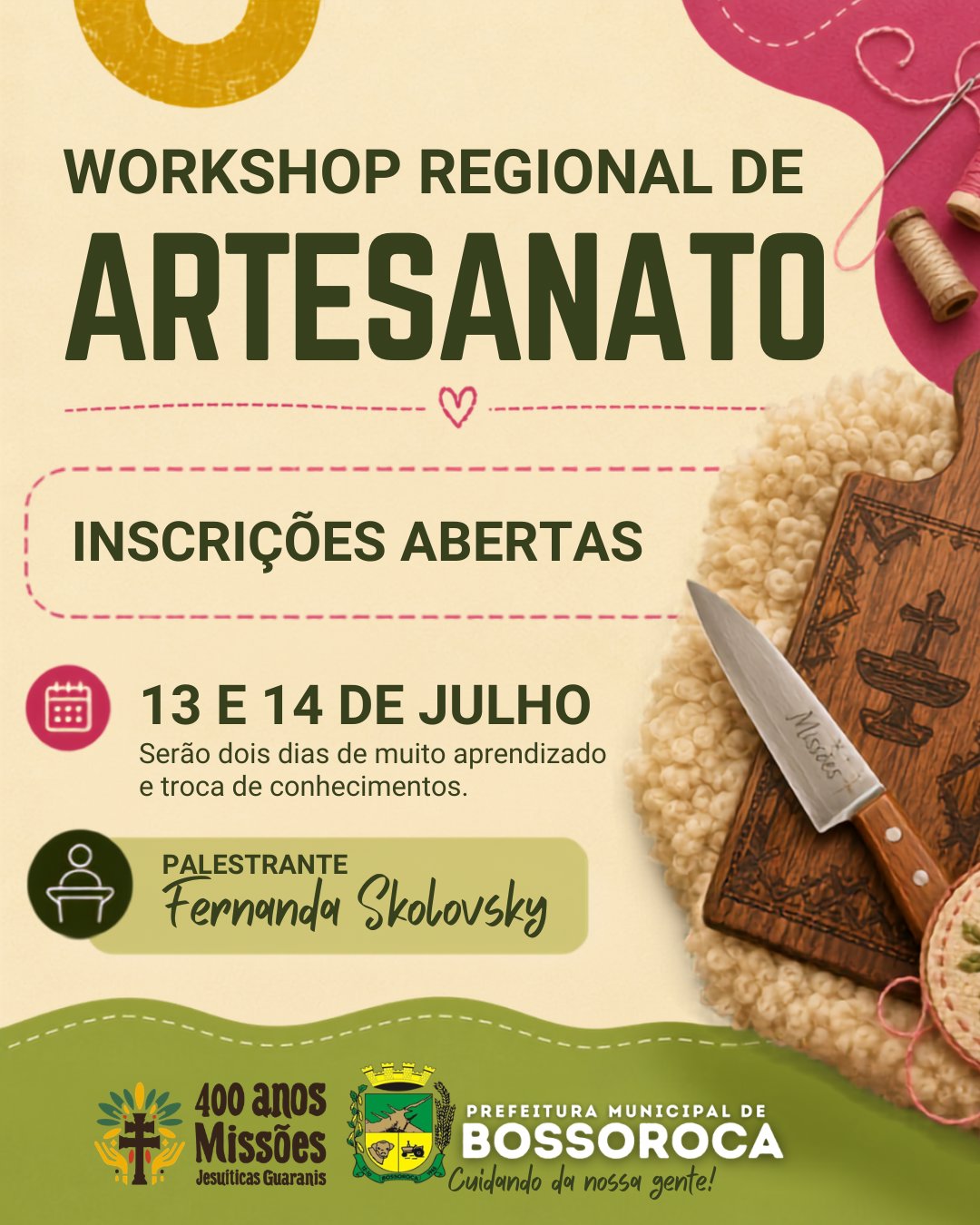 WORKSHOP DE ARTESANATO - INSCRI&Ccedil;&Atilde;O