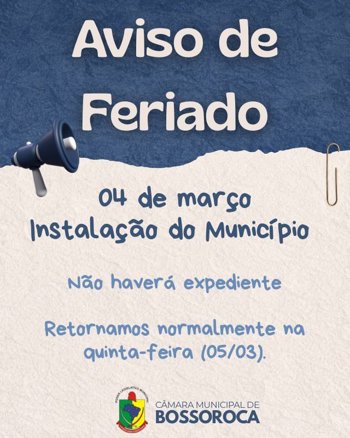 <p>Aviso de feriado</p>