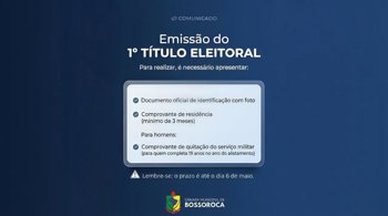 Emiss&atilde;o do 1&deg; T&iacute;tulo Eleitoral