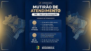 Atendimentos TRE em S&atilde;o Luiz Gonzaga/RS
