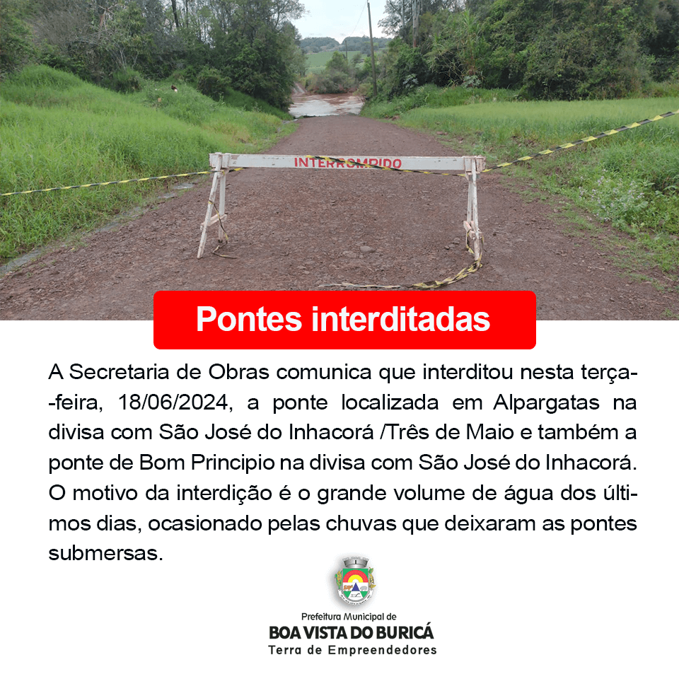 <p>Pontes est&atilde;o interditadas</p>