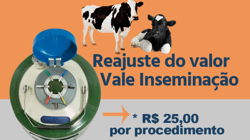 Reajuste do valor do subsídio do Programa de Inseminação Artificial