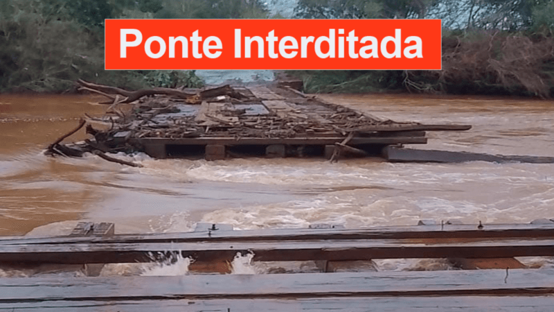 Ponte é destruída pela força da água em Alpargatas