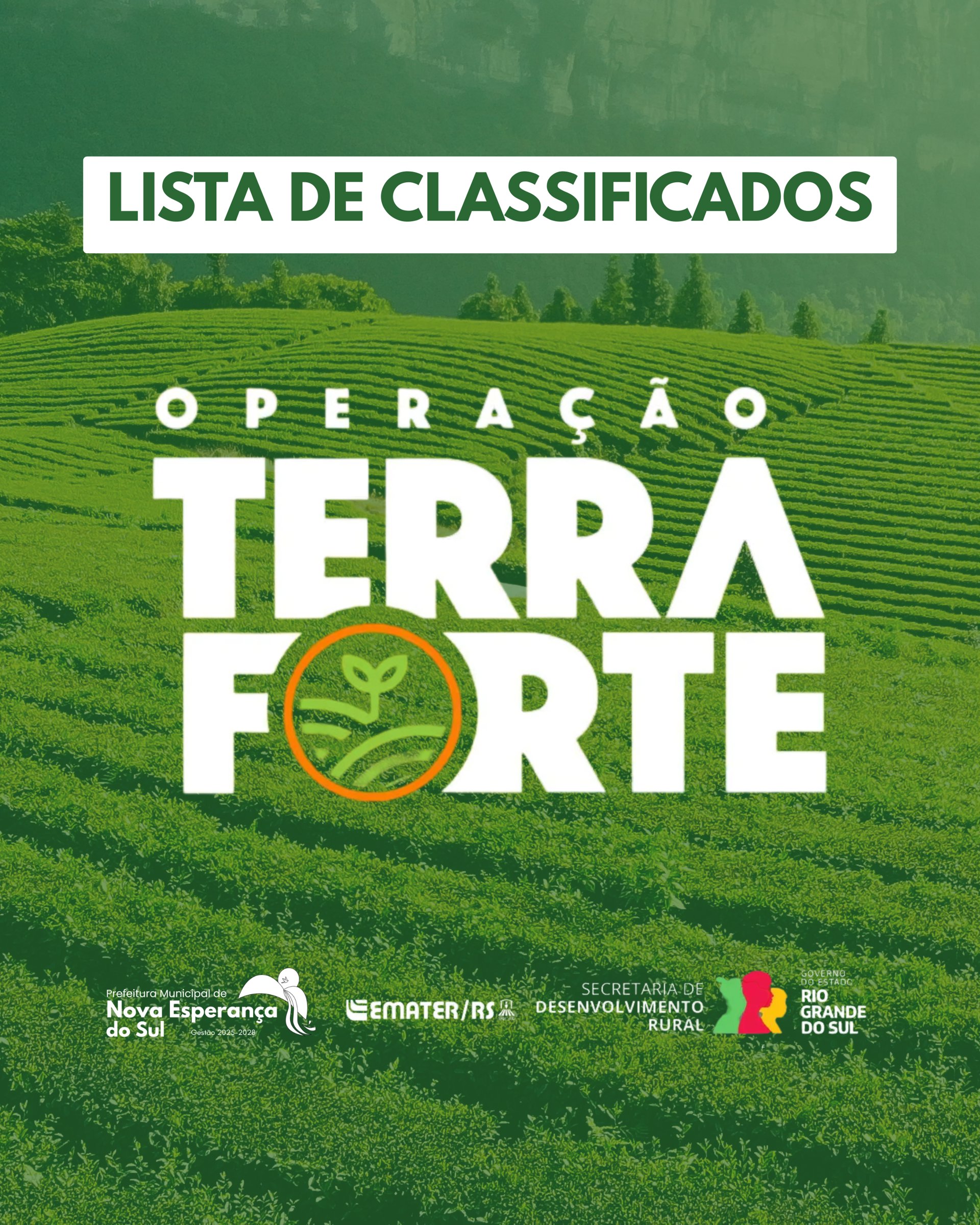 <p>LISTA DE CLASSIFICADOS - OPERAÇÃO TERRA FORTE</p>