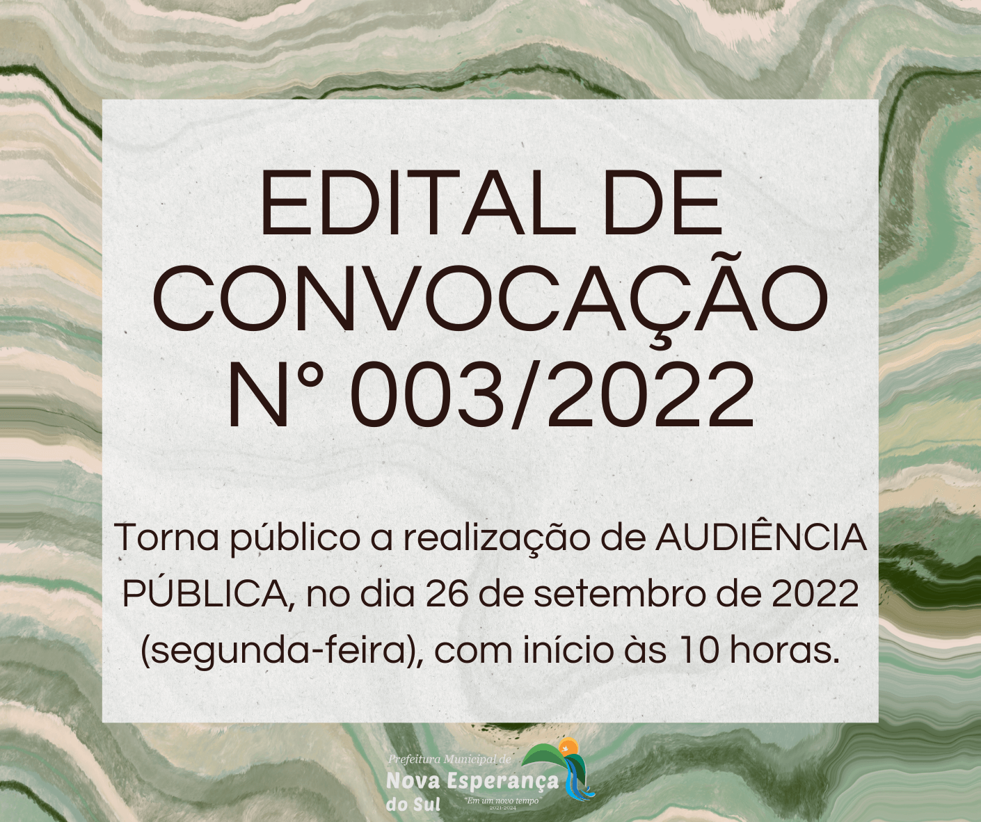 EDITAL DE CONVOCAÇÃO N° 003/2022
