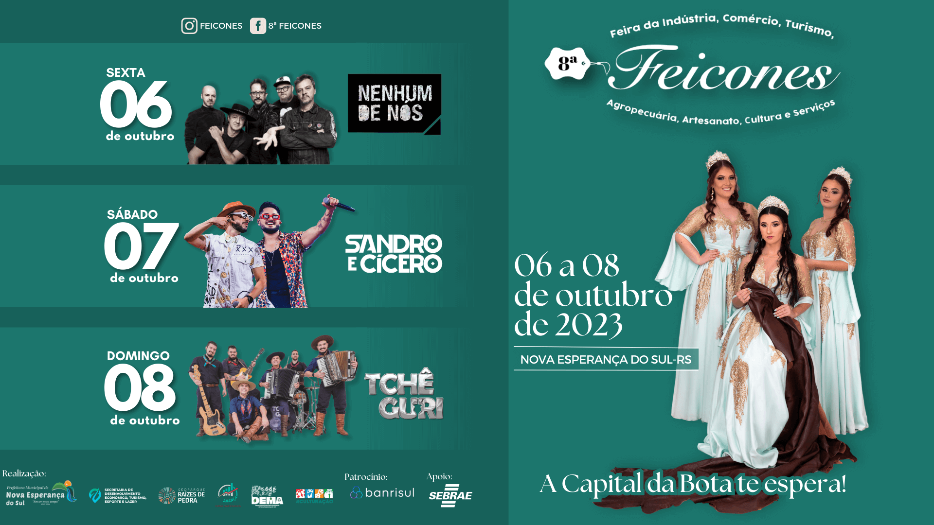 INGRESSOS PARA SHOWS DA 8ª FEICONES