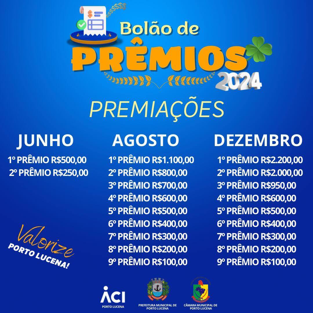 <p><strong>BOL&Atilde;O DE PR&Ecirc;MIOS 2024</strong></p>