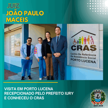 <p><strong>JUIZ VISITA PORTO LUCENA</strong></p>