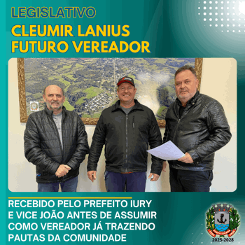 <p><strong>CLEUMIR LANIUS ASSUME COMO VEREADOR</strong></p>