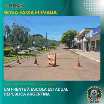 <p><span style="font-size: 14pt;">NOVA FAIXA ELEVADA EM FRENTE &Agrave; ESCOLA REP&Uacute;BLICA ARGENTINA </span></p>