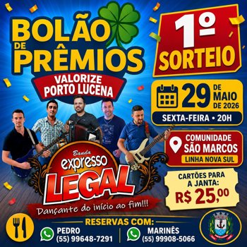1&ordm; SORTEIO BOL&Atilde;O 2026