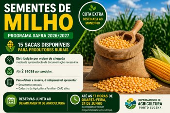 COTA EXTRA DE SEMENTES DE MILHO