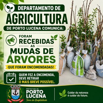 MUDAS DE &Aacute;RVORES RECEBIDAS