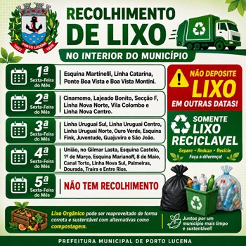 RECOLHIMENTO DE LIXO NO INTERIOR