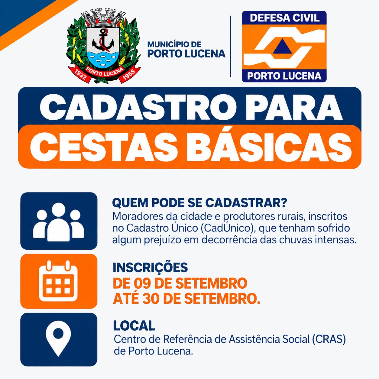 CADASTRO CESTAS B&Aacute;SICAS